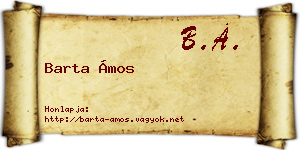 Barta Ámos névjegykártya